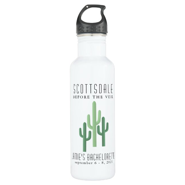 Desert Cactus Scottsdale Bachelorette Edelstahlflasche (Vorderseite)
