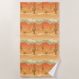 Desert Cactus Southwest Design Beach Handtuch