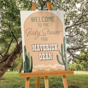 Desert Cactus Southwestern Baby Shower Willkommen Poster