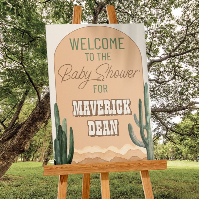Desert Cactus Southwestern Baby Shower Willkommen Poster (Von Creator hochgeladen)
