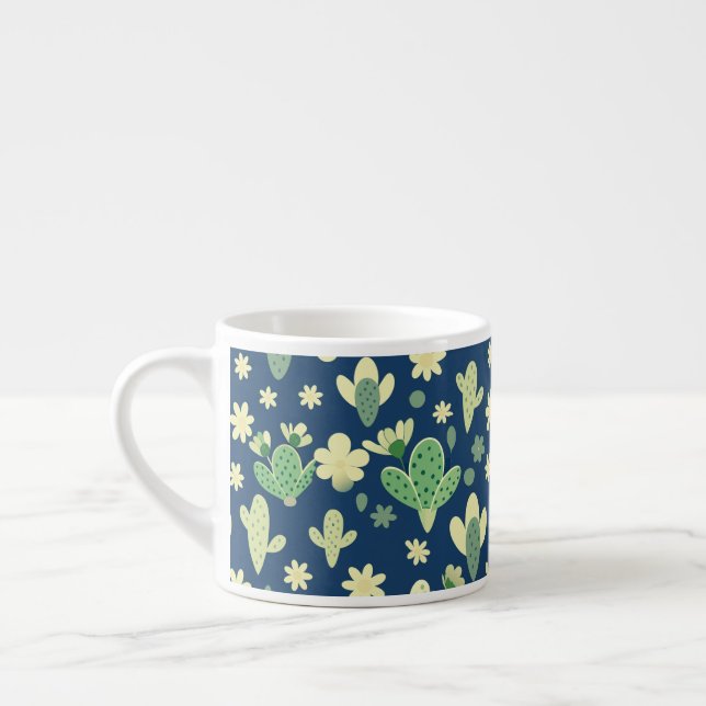 Desert Cactus & Succulent Pattern Espressotasse (Links)