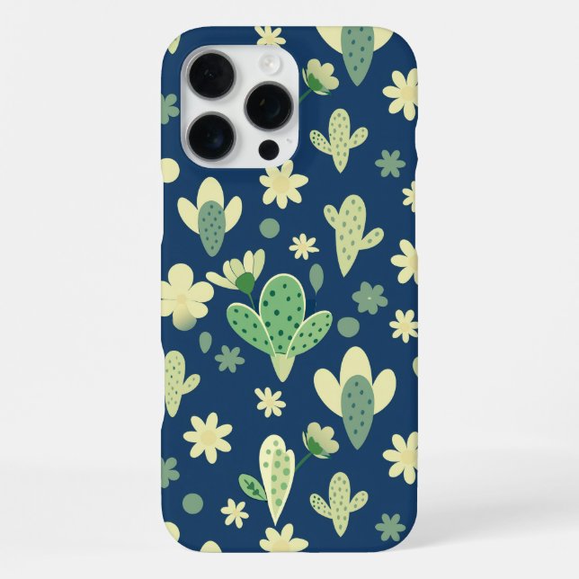 Desert Cactus & Succulent Pattern iPhone 16 Pro Max Hülle (Rückseite)