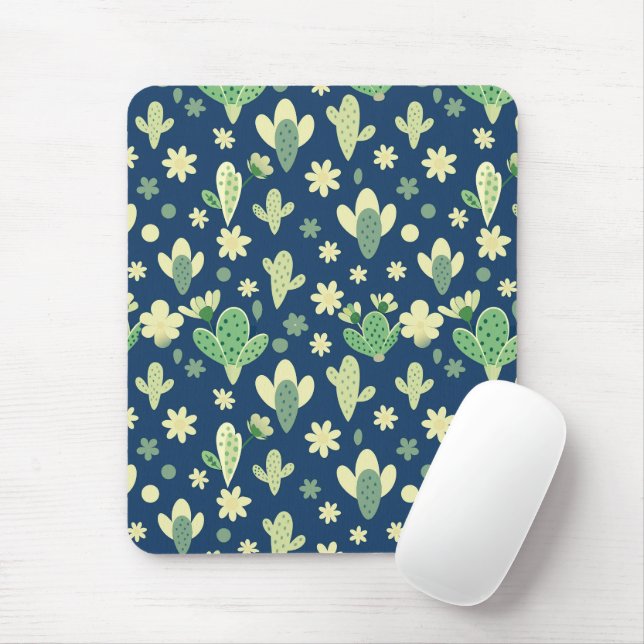Desert Cactus & Succulent Pattern Mousepad (Mit Mouse)