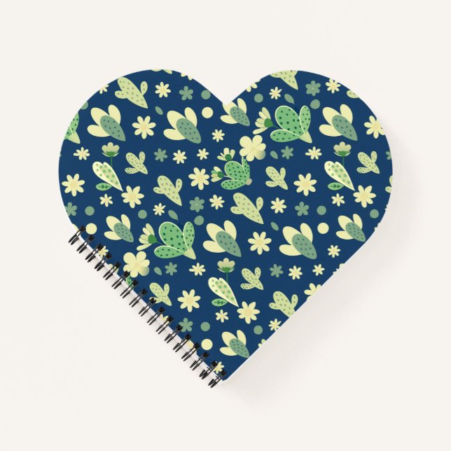 Desert Cactus & Succulent Pattern Notizbuch (Vorderseite)