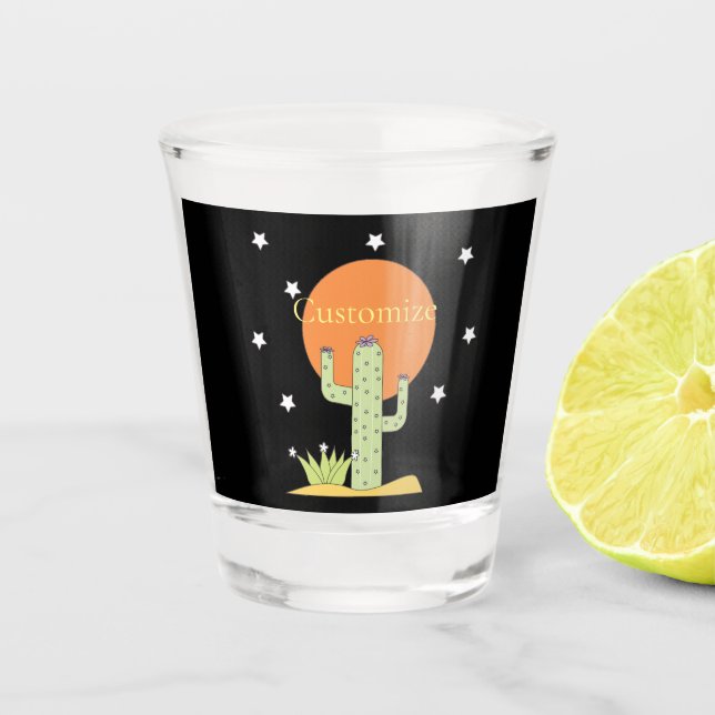 Desert Cactus Sun Thunder_Cove Schnapsglas (Vorderseite)
