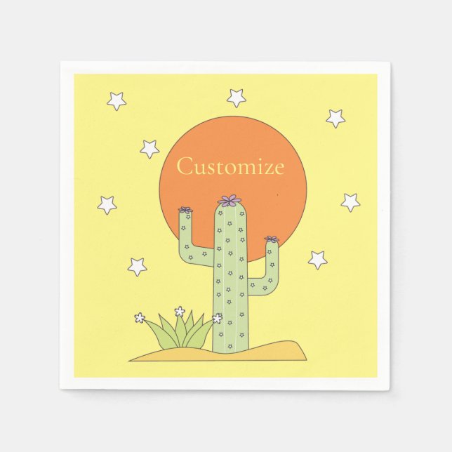 Desert Cactus Sun Thunder_Cove Serviette (Vorderseite)
