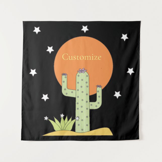 Desert Cactus Sun Thunder_Cove Wandteppich (Vorderseite)
