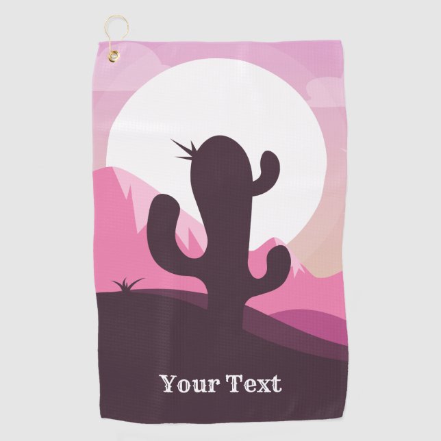 Desert Cactus texte personnalisé serviette de golf (Devant)