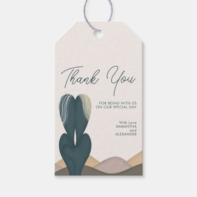 Desert Cactus Theme Wedding Vielen Dank Geschenkanhänger (Vorderseite)
