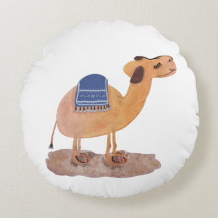 Desert Camel Rundes Kissen