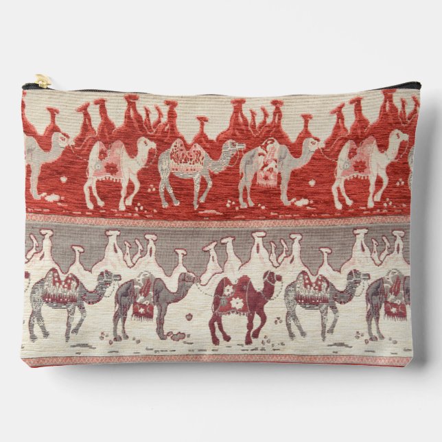 Desert Camels Caravan Art Zubehörtasche (Vorderseite)