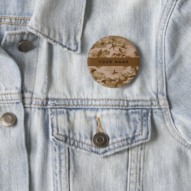 Desert Camouflage Pattern, Ihr Name, Personalisier Button (Beispiel)