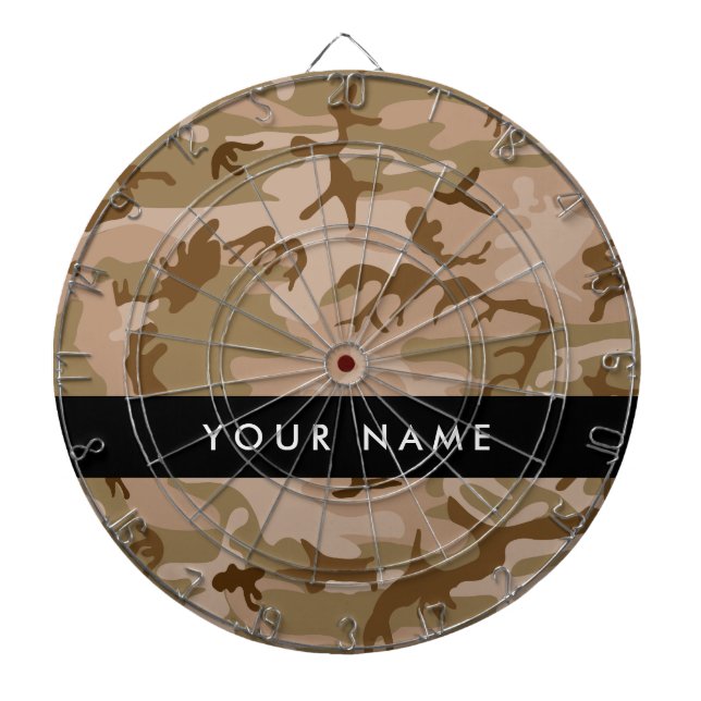 Desert Camouflage Pattern, Ihr Name, Personalisier Dartscheibe (vorne)