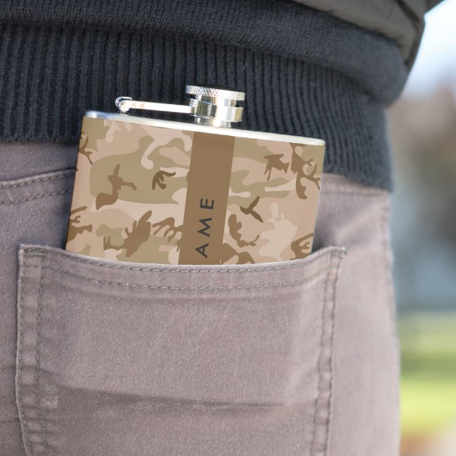 Desert Camouflage Pattern, Ihr Name, Personalisier Flachmann (Beispiel)