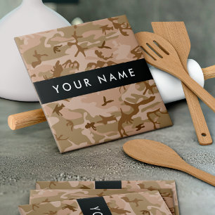 Desert Camouflage Pattern, Ihr Name, Personalisier Fliese