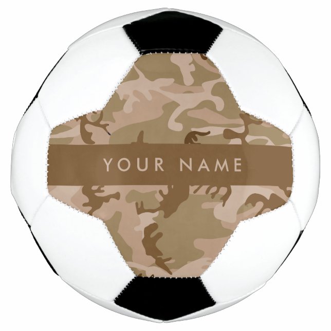 Desert Camouflage Pattern, Ihr Name, Personalisier Fußball (Vorderseite)