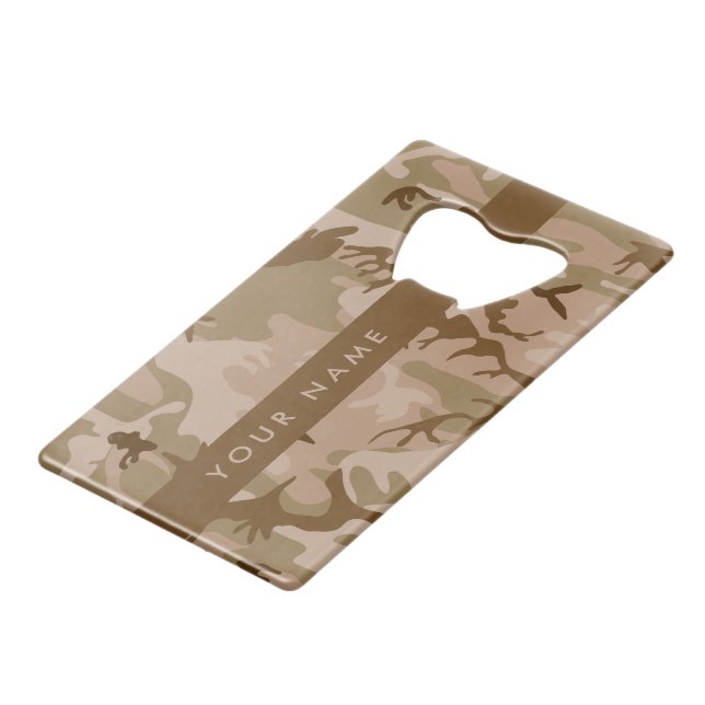 Desert Camouflage Pattern, Ihr Name, Personalisier Geldbeutel Flaschenöffner (Vorderseite Schrägansicht)
