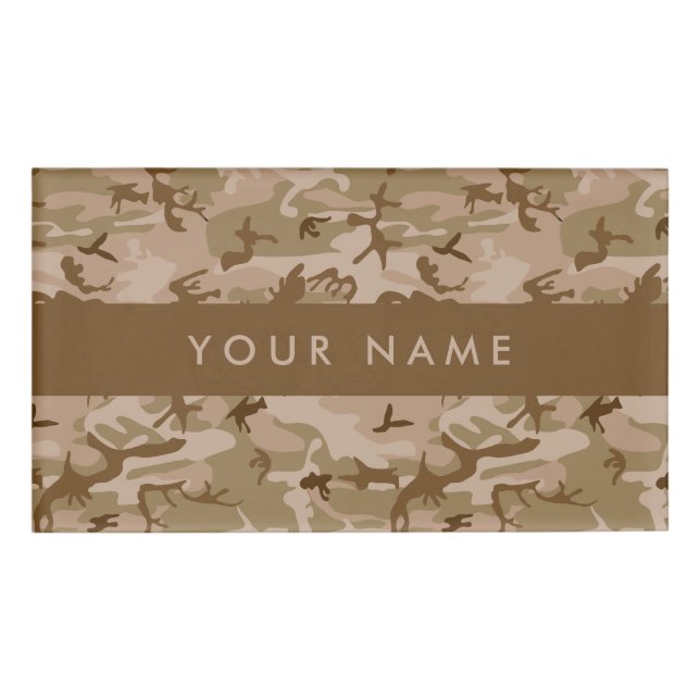Desert Camouflage Pattern, Ihr Name, Personalisier Namenschild (Vorderseite)