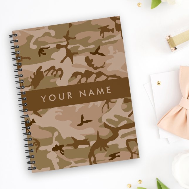 Desert Camouflage Pattern, Ihr Name, Personalisier Notizbuch (Von Creator hochgeladen)