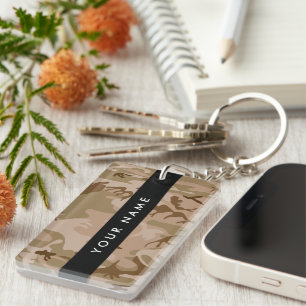 Desert Camouflage Pattern, Ihr Name, Personalisier Schlüsselanhänger