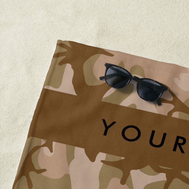 Desert Camouflage Pattern, Ihr Name, Personalisier Strandtuch (Beispiel)
