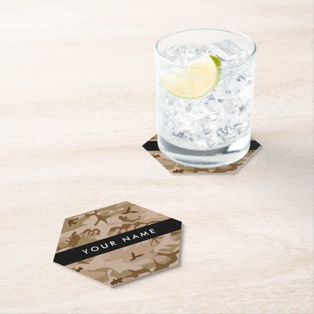 Desert Camouflage Pattern, Ihr Name, Personalisier Untersetzer (Vor Ort)