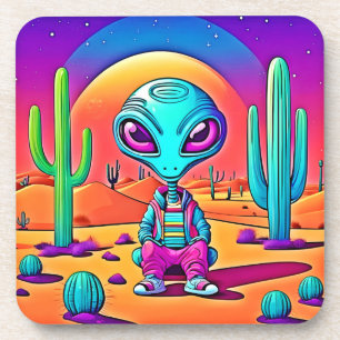 Desert Chillin Alien Art Getränkeuntersetzer