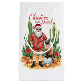 Desert Christmas with Cactus Santa Claus Kleine Geschenktüte
