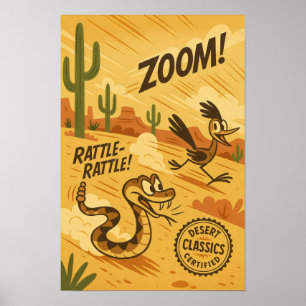 Desert Classics - Roadrunner & Rattlesnake Chase Poster