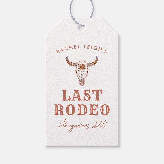 Desert Cowgirl Last Rodeo Hangover Kit Geschenkanhänger (Vorderseite)