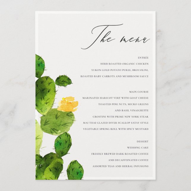 DÉSERT D'EAU VERTE MENU DE FLEURS CACTUS (Devant)