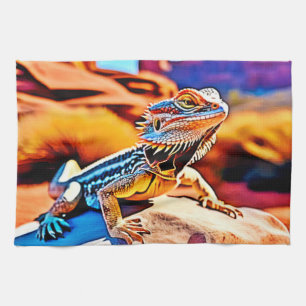 Desert Dragon Lizard Design Geschirrtuch