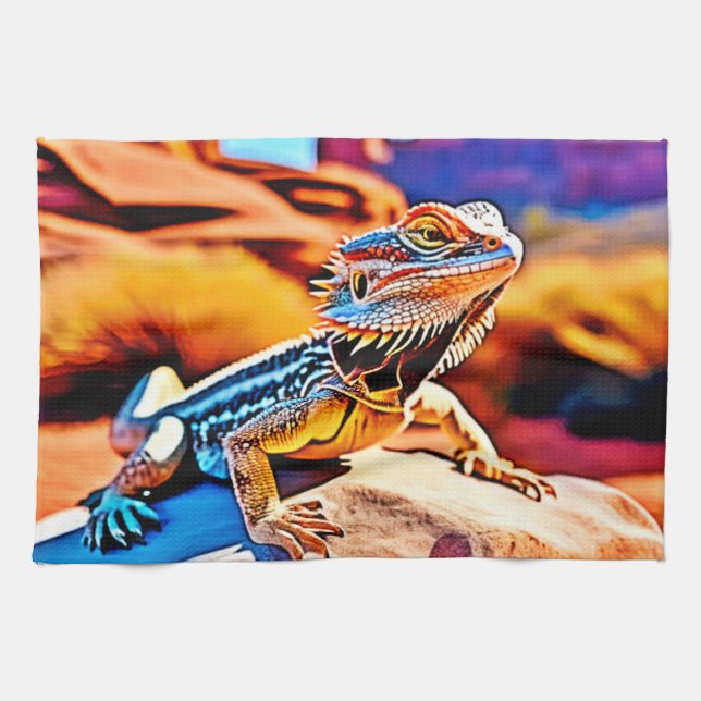 Desert Dragon Lizard Design Geschirrtuch (Horizontal)