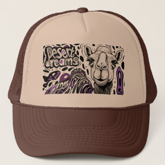 Desert Dreams Camel Trucker Hat - Künstlerische Wü Truckerkappe
