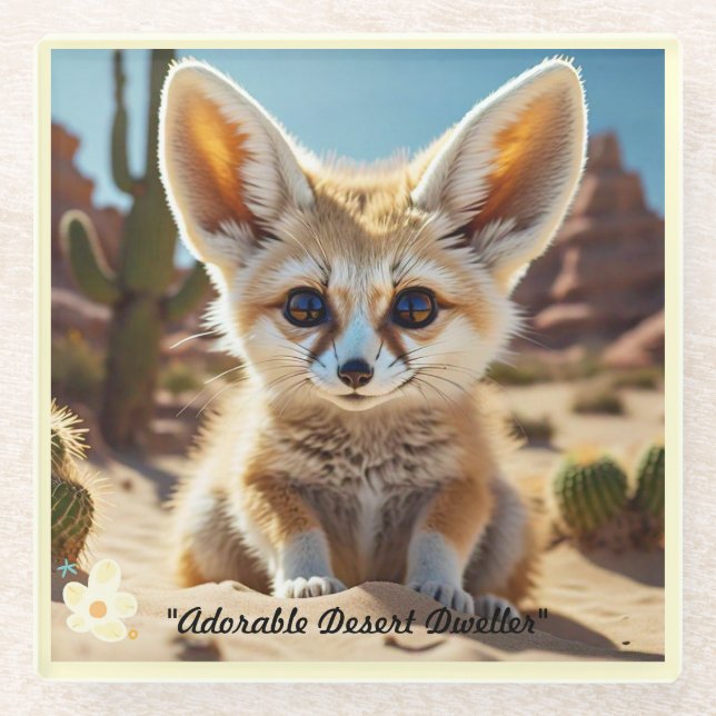 "Desert Fox Graphic" Glasuntersetzer (Vorderseite)