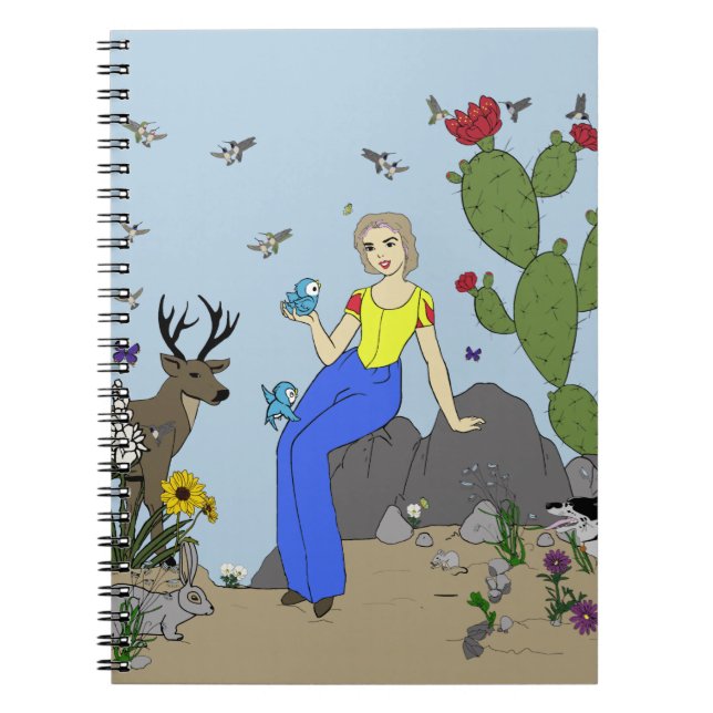 Desert Girl and Animals Notebook Notizblock (Vorderseite)