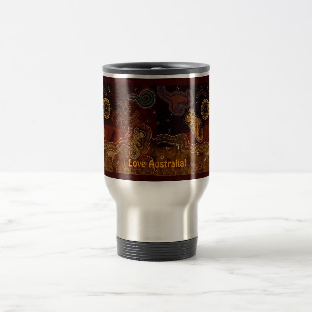 "Desert Heat" australische Aborigine-Tasse Reisebecher (Mittel)