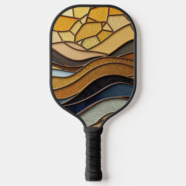 Desert Hills Sand Gold Mosaic Fine Art Pickleball Schläger (Vorderseite)
