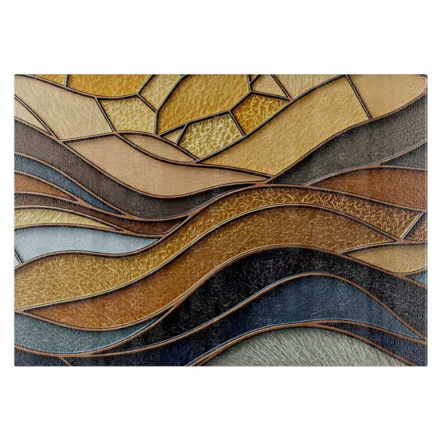 Desert Hills Sand Gold Mosaic Fine Art Schneidebrett (Vorderseite)