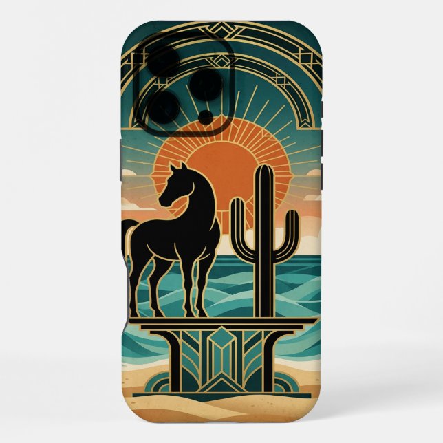 Desert Horse Silhouette , iPhone 16 Pro Max Case  Hülle (Rückseite)