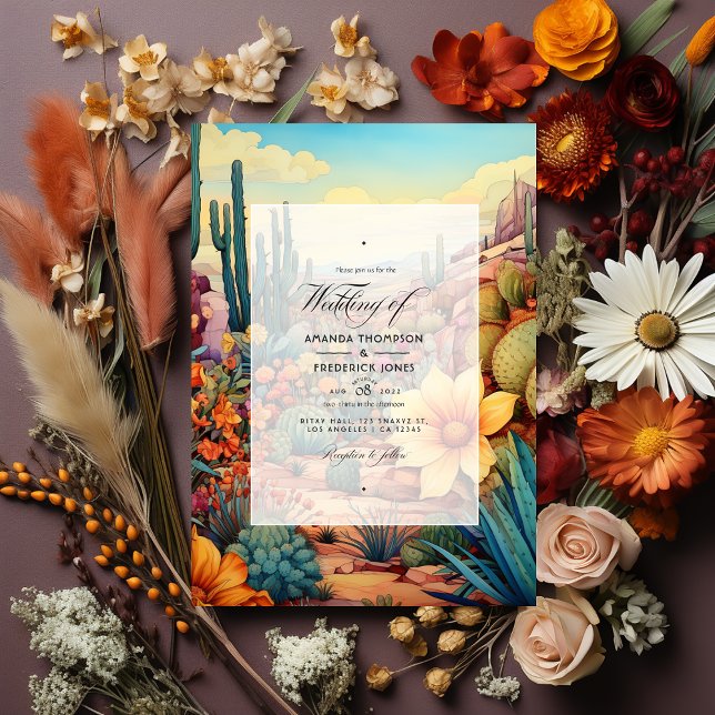 Desert Hues Floral Faire-part de mariage (Desert Hues Wedding)