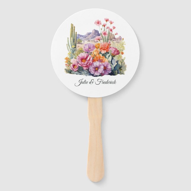 Desert Hues Floral Wedding Fächer (Vorderseite)