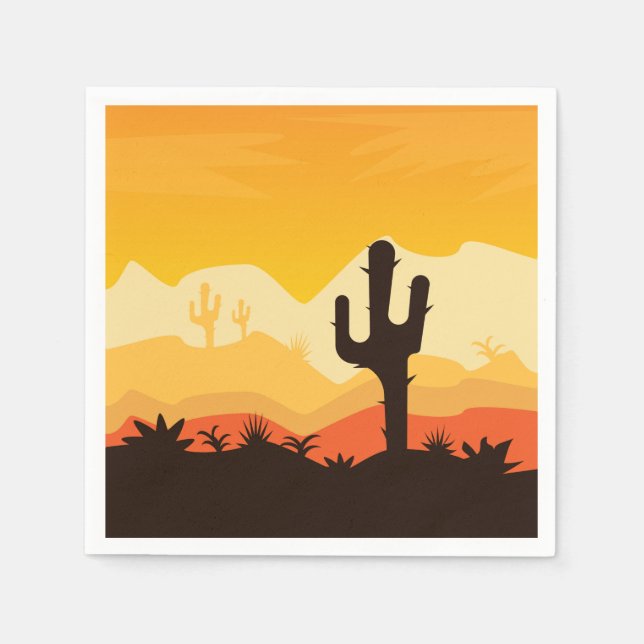 Desert Illustration Serviette (Vorderseite)