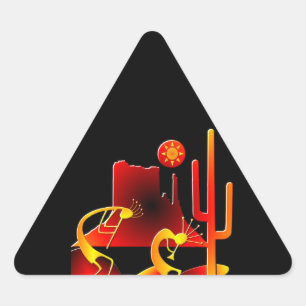Desert Kokopelli Dreieckiger Aufkleber