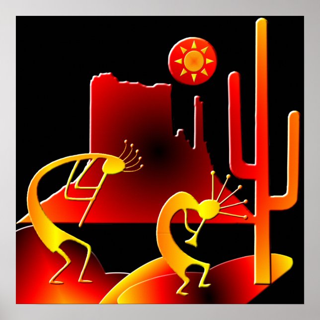 Desert Kokopelli Poster (Vorne)