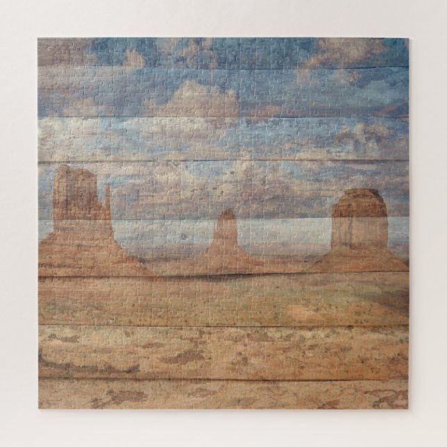 Desert Landscape Sandstone Buttes And Heavenly Sky (Vertikal)