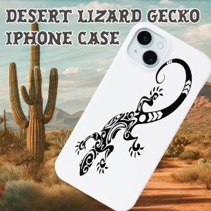 Desert Lizard Gecko Schwarz-weiße Minimalistische Case-Mate iPhone Hülle
