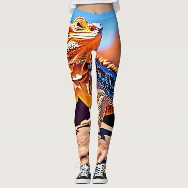 Desert Lizard Nah-up Design Leggings (Vorderseite)