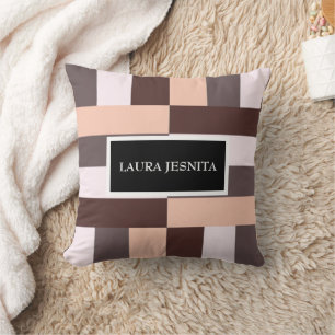 Desert Mocha Geometric Kissen