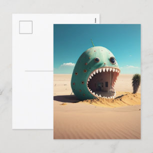 Desert monster house feiertagspostkarte